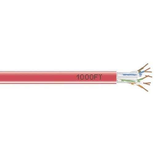 1000-FT RED CAT6 SOLID BULK CAB LE 550MHZ UTP CMR PULL BOX