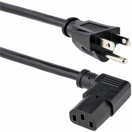 10FT COMPUTER POWER CORD NEMA 5-15P TO RIGHT ANGLE C13 POWER CORD