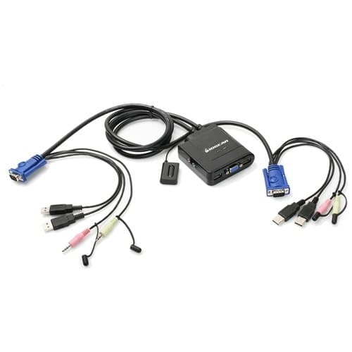 2PORT USB CABLE KVM SWITCH W/ AUDIO  MIC W/BUILT-IN BONDED CABLE
