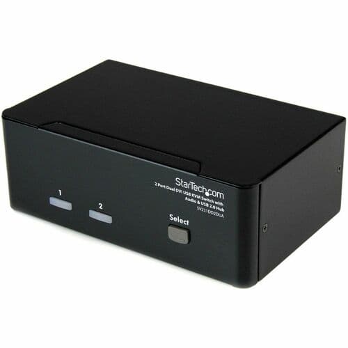 2 PORT DUAL MONITOR DVI KVM SWITCH TWO SCREEN DISPLAYS DVI KVM