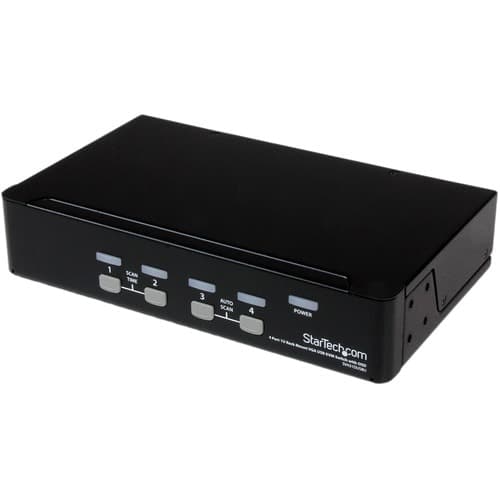 4 PORT USB VGA KVM SWITCH USB AUDIO VGA RACKMOUNT KVM HUB OSD