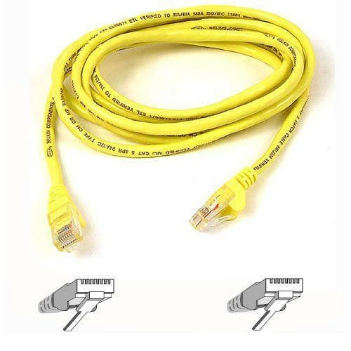 3FT CAT5E YELLOW PATCH CORD SNAGLESS RJ45M/RJ45M ROHS