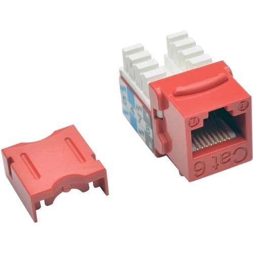 CAT6 / CAT5E 110 KEYSTONE JACK 110 STYLE PUNCHDOWN RED RJ45-F