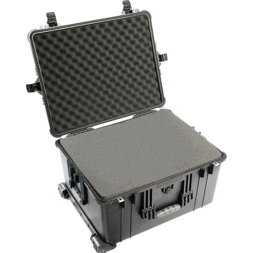 1620 HARD CASE BLACK WITH FOAM W/WHEELS 21.48X16.42X12.54
