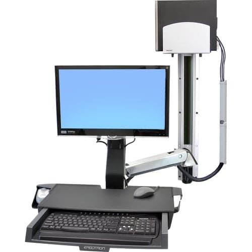 STYLEVIEW SIT-STAND COMBO ARM WITH WORKSURFACE MEDIUM CPU HOLDER