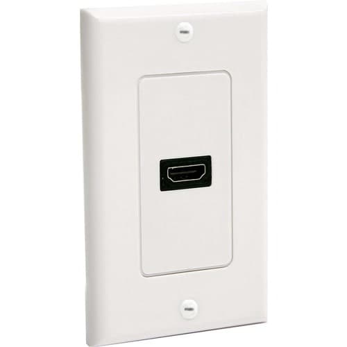 HDMIPLATE SINGLE OUTLET FEMALE HDMI WALL PLATE WHITE