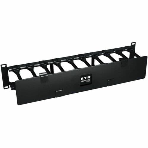 2U HORIZONTAL CABLE MANAGER FINGER DUCT DUAL HINGED COVER