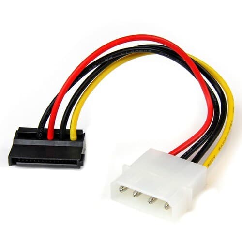 6IN 4PIN LP4 TO LEFT ANGLE SATA POWER CABLE ADAPTER MOLEX TO SATA