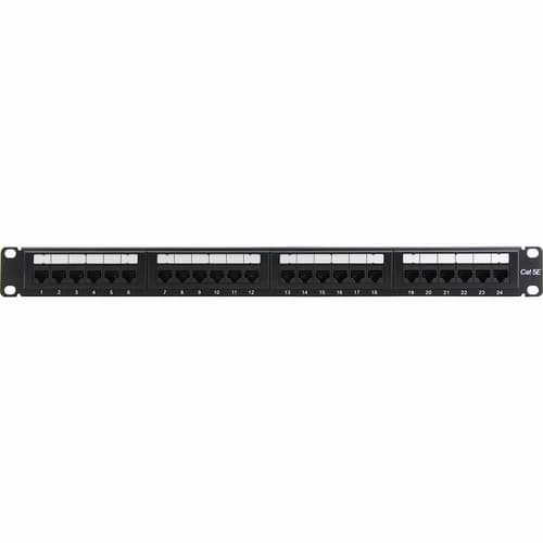 24PORT CAT5E PATCH PANEL 1U RACKMOUNT 568B 110 PUNCHDOWN RJ45