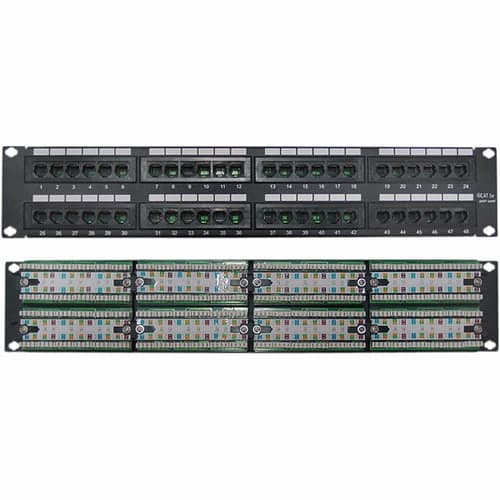 48PORT CAT5E PATCH PANEL 2U RACKMOUNT 568B 110 PUNCHDOWN RJ45