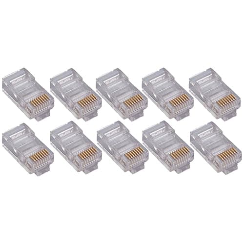 50PK CAT5E RJ45 MODULAR PLUG FOR STRANDED OR SOLID CAT5E CABLE