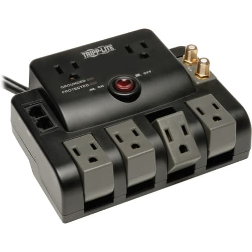 6OUT SURGE PROTECTOR 1440 J 6FT CORD 4 OUTLETS ROTATE TEL/COAX