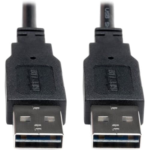 10FT REVERSIBLE USB CABLE M/M USB 2.0 HI-SPEED UNIVERSAL A/A
