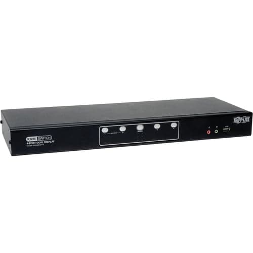4PORT DUAL MONITOR KVM SWITCH DVI DUAL DESKTOP USB 2.0 HUB 3.5MM