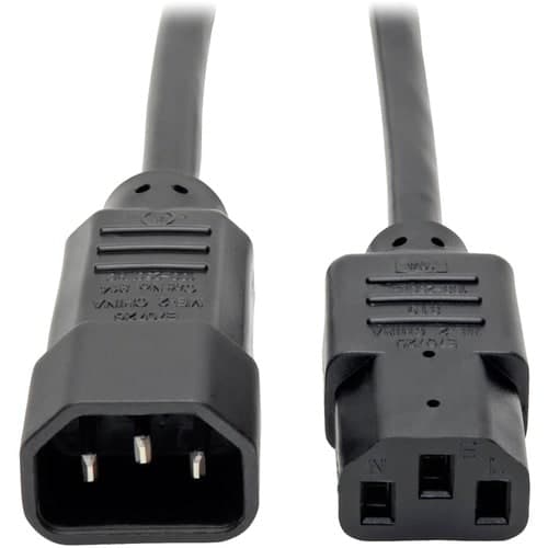 3FT POWER EXTENSION CORD 16AWG 13A C14 TO C13 COMPUTER CABLE