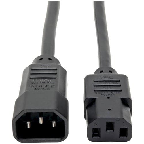15FT POWER EXTENSION CORD 18AWG 10A C14 TO C13 COMPUTER CABLE