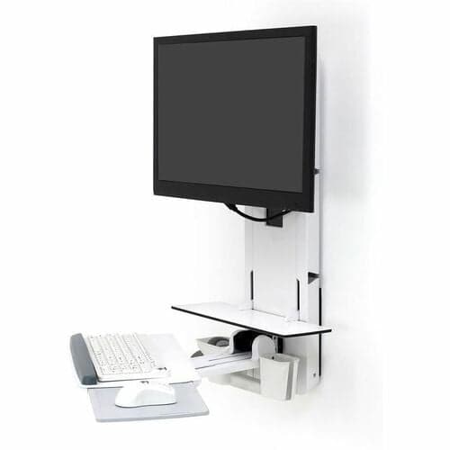 SIT STAND VERTICAL LIFT KEYB FOLDED UP WHT /24IN DISP PANS