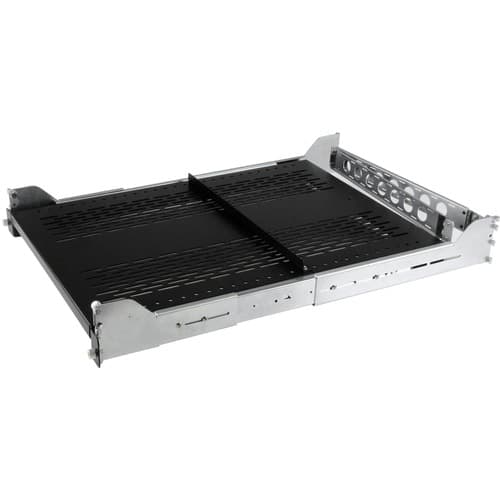 2U SLIDING SERVER RACK SHELF ADJUSTABLE VENTED RACK MOUNT SHELF