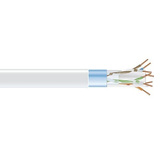 CAT6 400-MHZ SOLID BULK CABLE F /UTP PLENUM WH 1000-FT. SPOOL