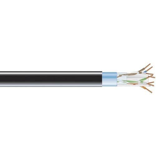 CAT6 400-MHZ SOLID BULK CABLE F /UTP PLENUM BK 1000-FT. SPOOL