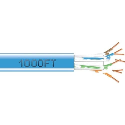 1000FT CAT6A 650MHZ SOLID BULK CABLE UTP CM BLUE