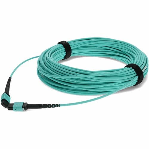 15M MPO F/F OM4 AQUA FIBER UPC STRAIGHT LSZH PATCH CABLE