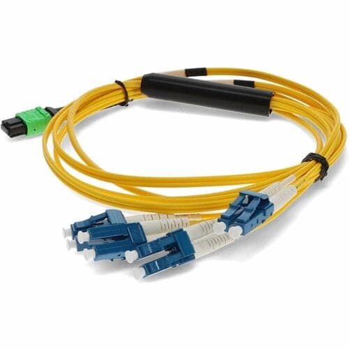 1M MPO F TO 4XLC DUPLEX FANOUT SMF OS1 9/125 YELLOW PATCH CABLE