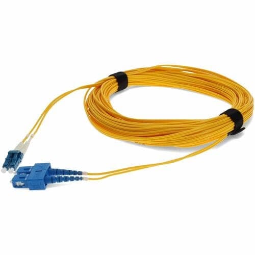 20M LC TO USC M/M OS1 YELLOW FIBER UPC DUPLEX LSZH PATCH CABLE