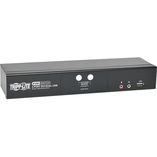 2PORT DVI DUAL LINK KVM SWITCH W AUDIO  CABLES DESKTOP USB