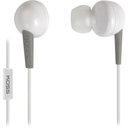 WHITE EARBUD WITH MICROPHONE ENHANCED DRIVER W/ 3CUSHION