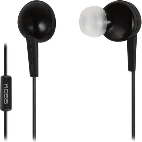 BLACK EARBUD WITH MICROPHONE ENHANCED DRIVER W/ 3CUSHION