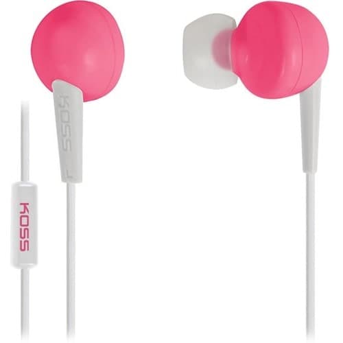 PINK EARBUD WITH MICROPHONE ENHANCED DRIVER W/ 3CUSHION