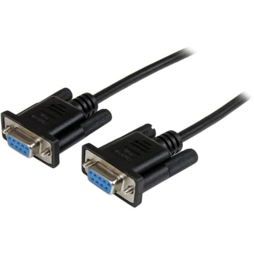1M FEMALE TO FEMALE RS232 SERIAL NULL MODEM CABLE BLACK