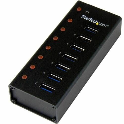 7 PORT USB 3.0 HUB METAL TAA POWERED MOUNTABLE USB SPLITTER HUB