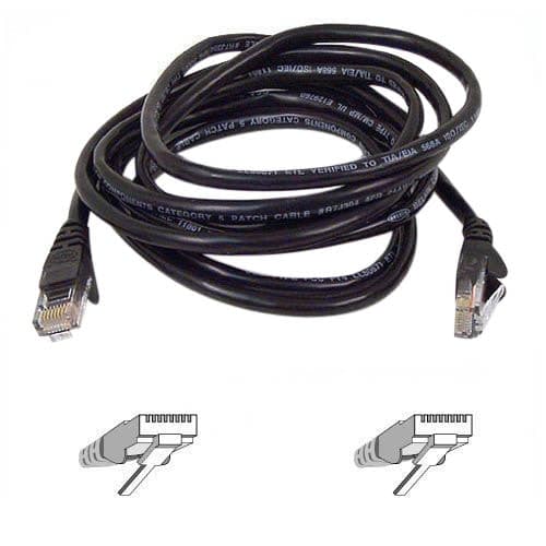 20FT CAT5E PATCH CABLE BLACK RJ45M/RJ45M SNAGLESS