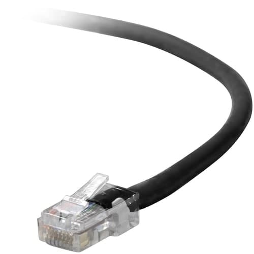 1FT CAT5E PATCH CABLE BLACK RJ45M/RJ45M SNAGLESS