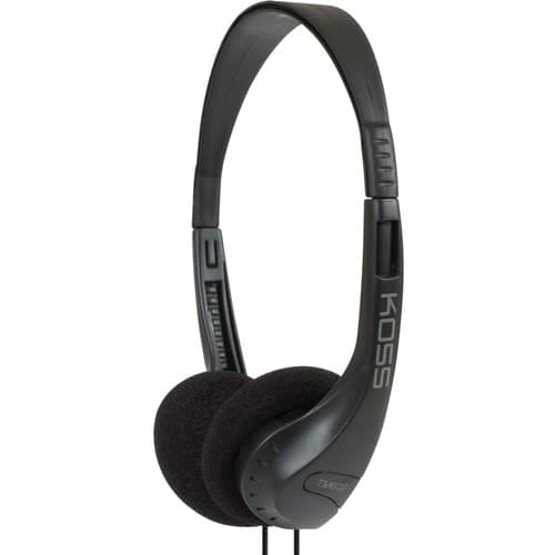 PORTABLE LIGHTWEIGHT HEADPHONE ADJ HEADBAND 4FT CORD 100-16000HZ