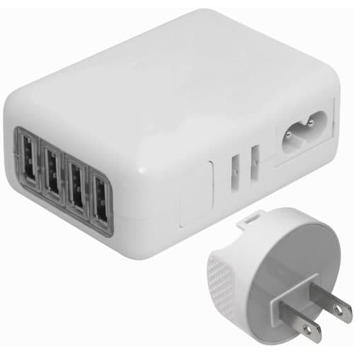 4PORT 2.1A WALL CHARGER FOR APPLE IPHONE IPAD IPOD SAMSUNG