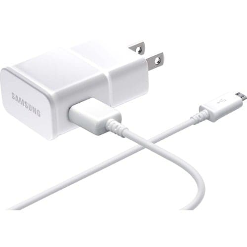 SAMSUNG WALL CHARGER KIT 2.1A 6FT MICRO USB CABLE WHITE