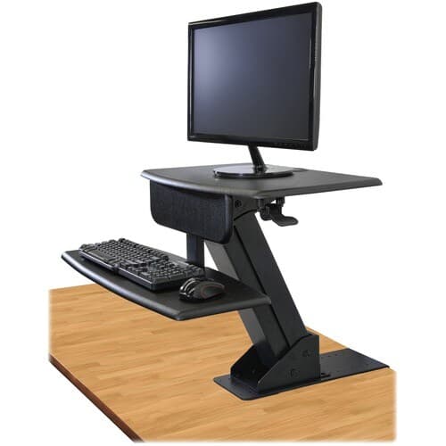 DESK CLAMP ON SIT TO STAND WORKSTATION BLACK