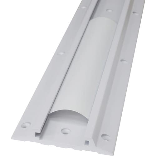 34IN WHITE WALL TRACK W/ CABLE MGMT CHANNEL COVERS
