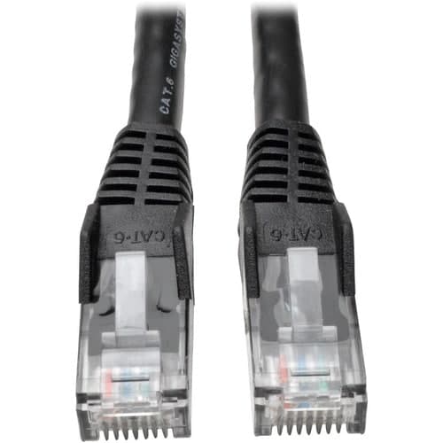 1FT CAT6 PATCH CABLE M/M BLACK GIGABIT MOLDED SNAGLESS BULK 50 PCK