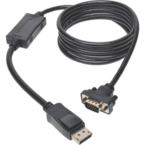6FT DISPLAYPORT TO VGA ADAPTER ACTIVE DP TO VGA W/LATCHES HD15 M/M