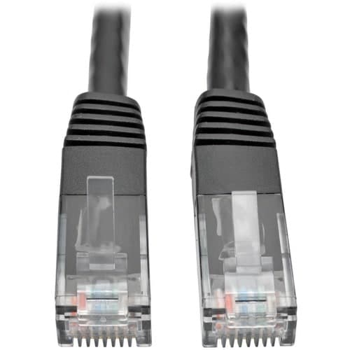 7FT CAT6 PATCH CABLE M/M BLACK GIGABIT MOLDED UTP PVC RJ45 550MHZ