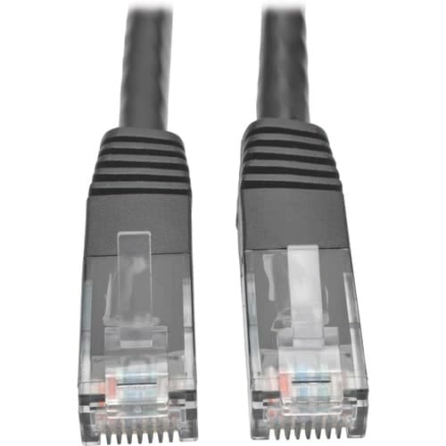 25FT CAT6 PATCH CABLE M/M BLACK GIGABIT MOLDED UTP PVC RJ45 550MHZ
