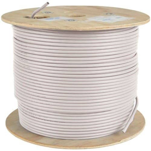 BULK 1000FT CAT5E WHITE PATCH CABLE SOLID-CORE PVC CMP PLENUM TAA