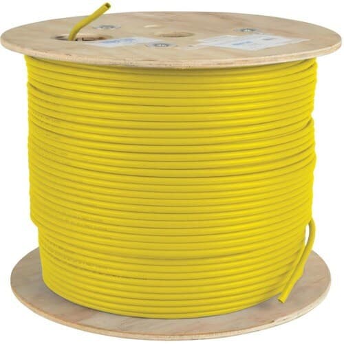 BULK 1000FT CAT5E YELLOW PATCH CABLE SOLID-CORE PVC CMR 350MHZ