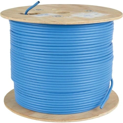 BULK 1000FT CAT5E BLUE PATCH CABLE SOLID-CORE PVC CMP PLENUM TAA