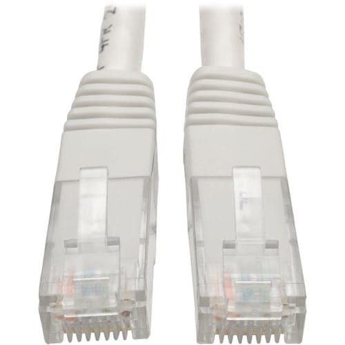 25FT CAT6 WHITE GIGABIT MOLDED RJ45 M/M 24AWG PATCH CABLE 550MHZ