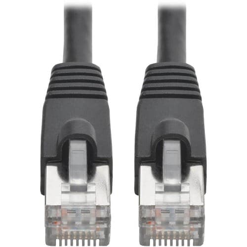 1FT CAT6A BLACK SNAGLESS SHIELDED STP POE M/M PATCH CABLE